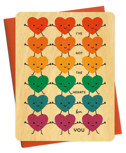 Hearts for You Wood Love Card