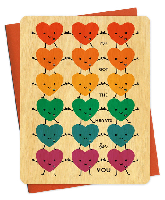 Hearts for You Wood Love Card