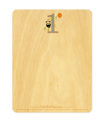 One Panda Wood Birthday Card