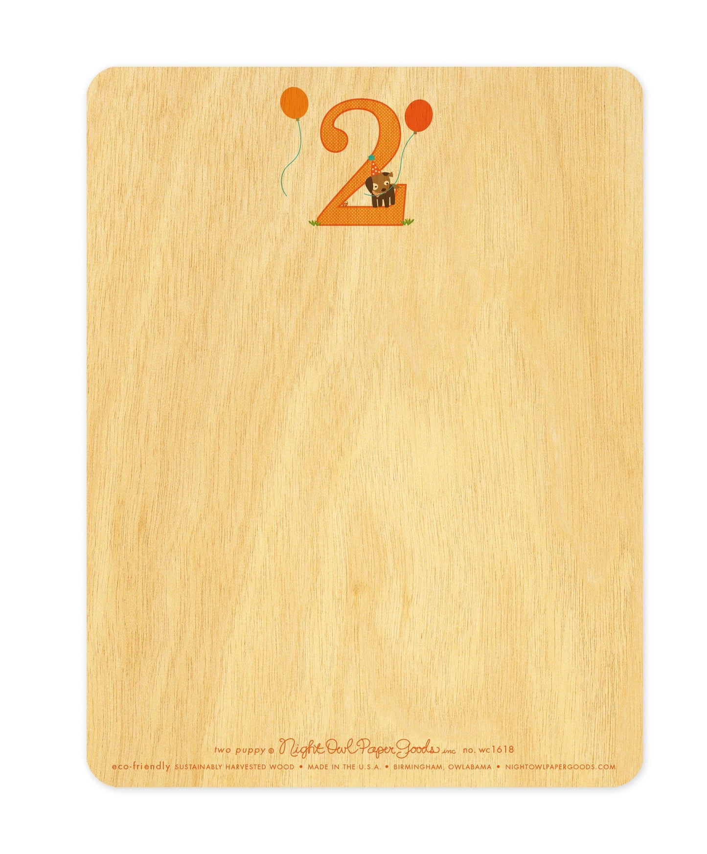 Two Pup Wood Birthday Card
