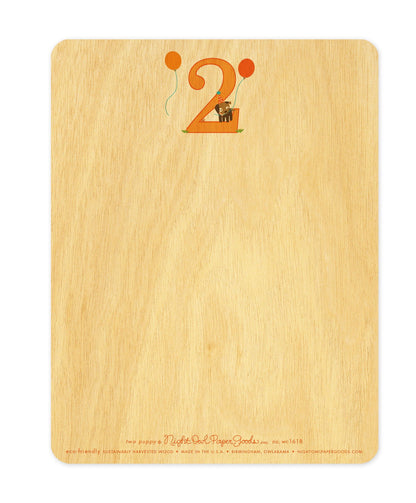 Two Pup Wood Birthday Card