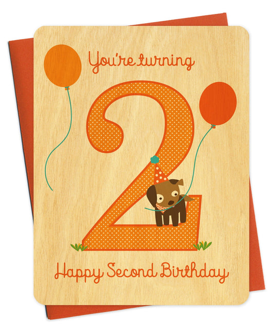 Two Pup Wood Birthday Card