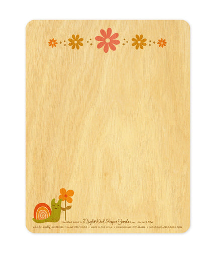 Belated Snail Wood Belated Birthday Card