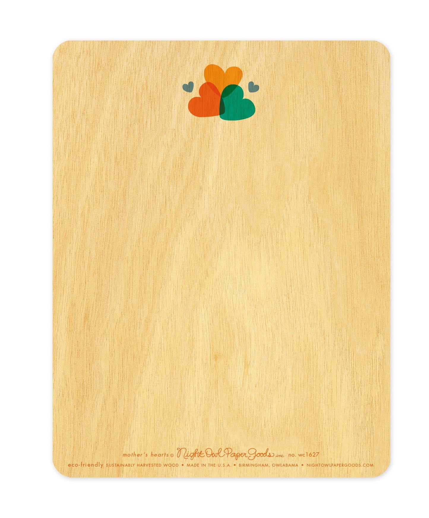 Mother's Hearts Wood Mother's Day Card