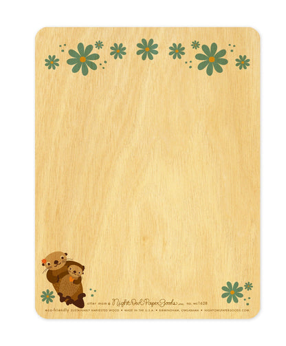 Otter Mom Wood Mother's Day Card