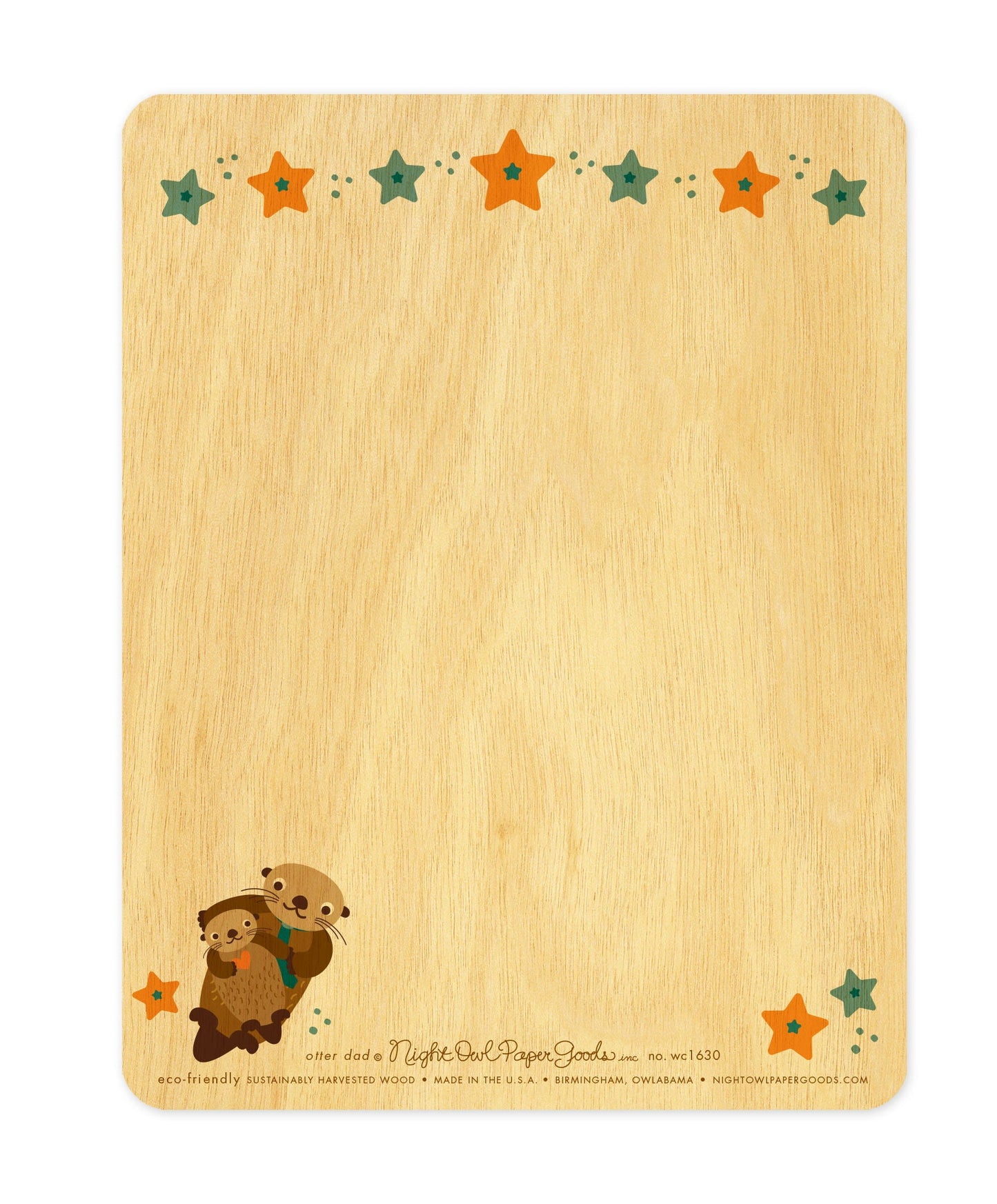 Otter Dad Wood Father's Day Card