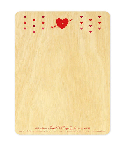 Whirling Hearts Wood Valentine's Day Card