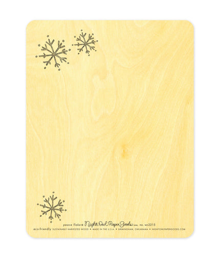 Peace Flake Wood Holiday Card