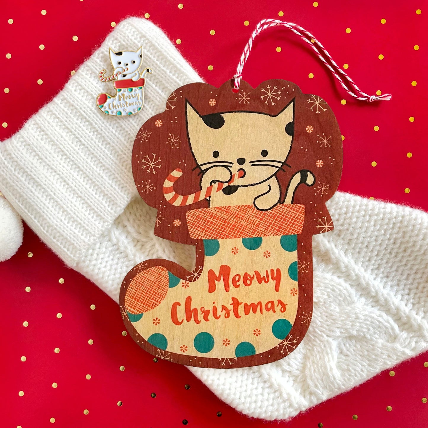 Meowy Christmas Enamel Pin
