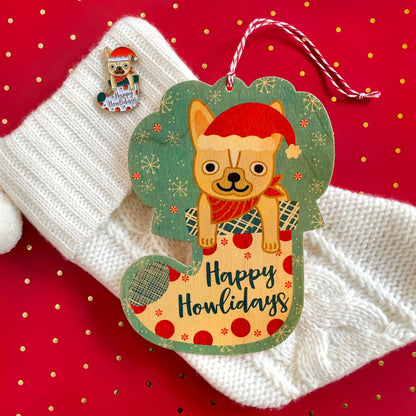 Happy Howlidays Enamel Pin