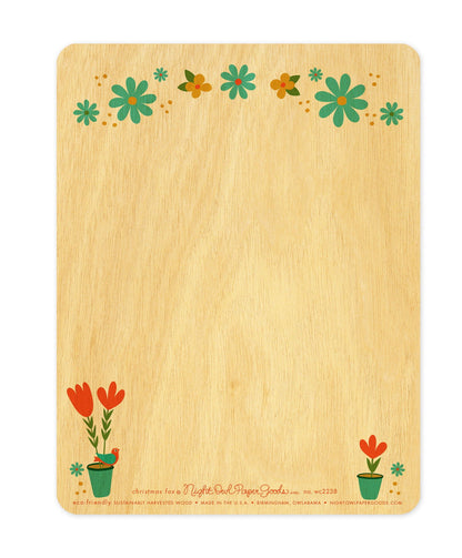 Christmas Fox Wood Holiday Card