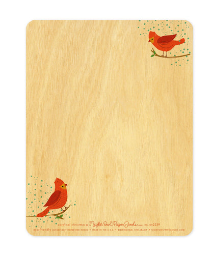Cardinal Christmas Wood Holiday Card