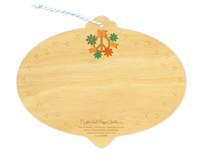 Peace Bulb Wood Holiday Card & Ornament