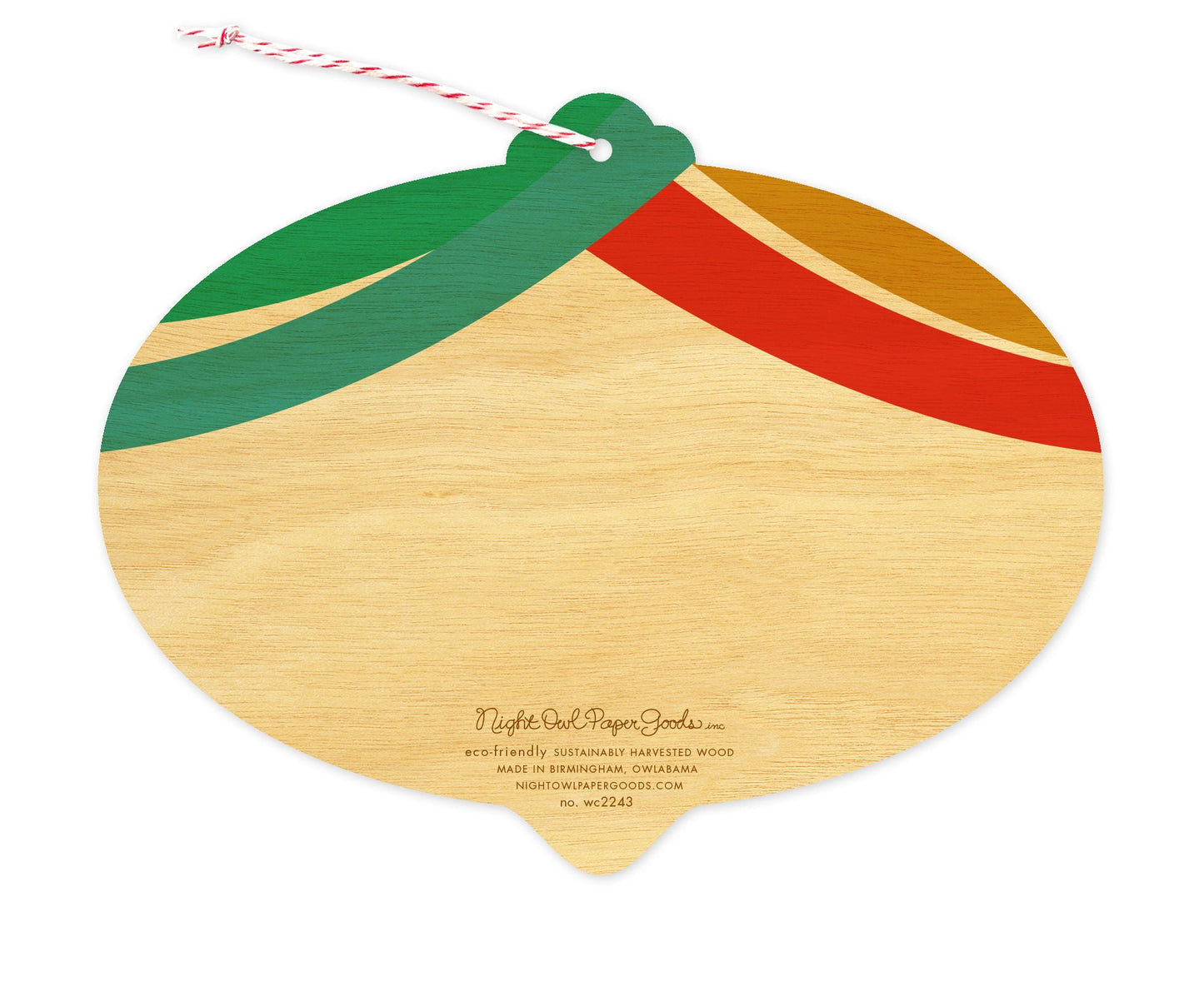 Merry Bulb Wood Holiday Card & Ornament