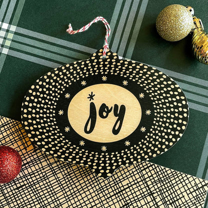 Burst of Joy Wood Holiday Card & Ornament