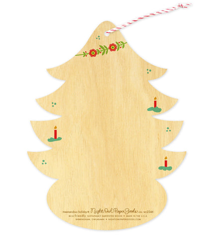 Treemendous Holiday Beaver Wood Holiday Card & Ornament