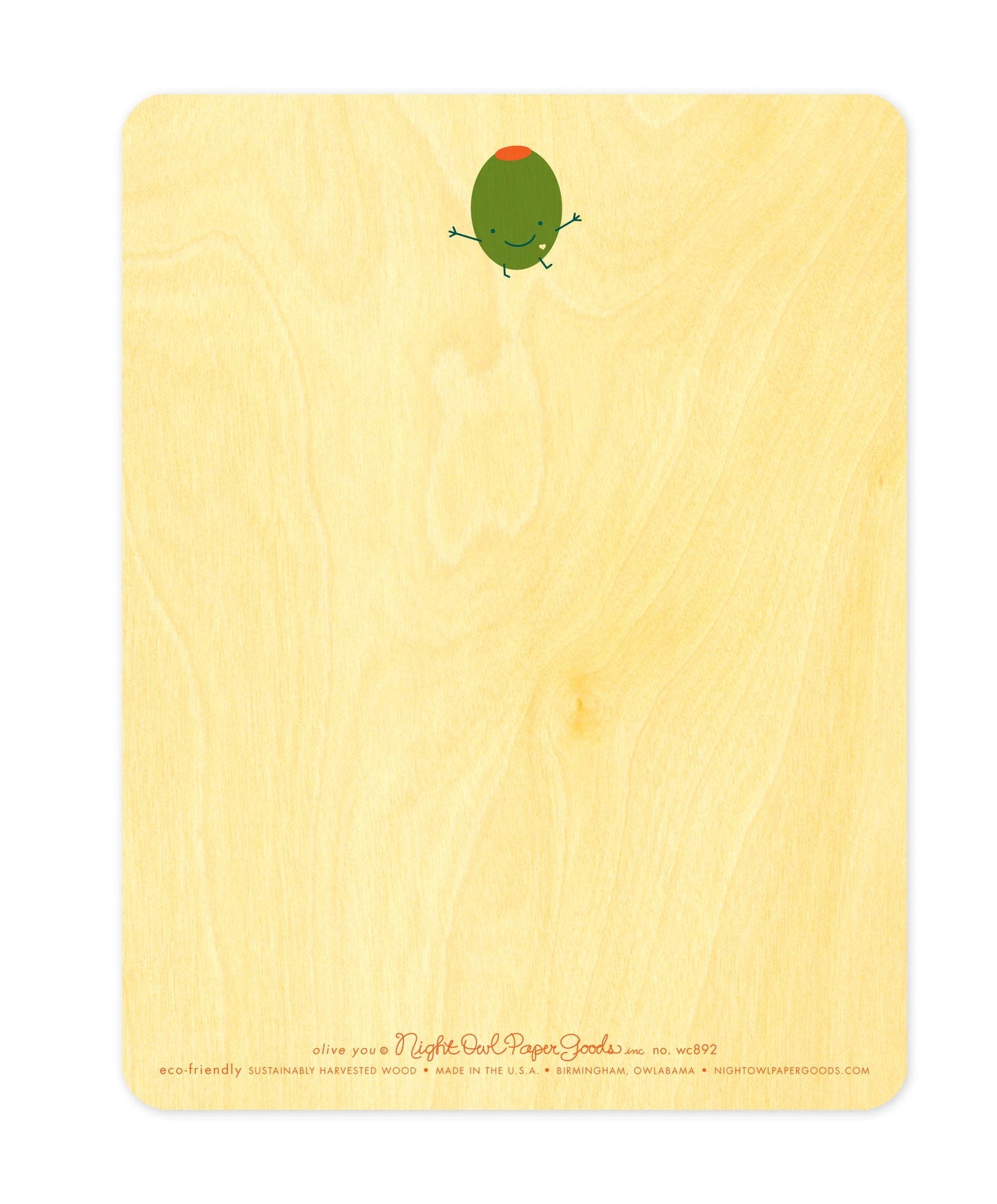Olive You Wood Love Card