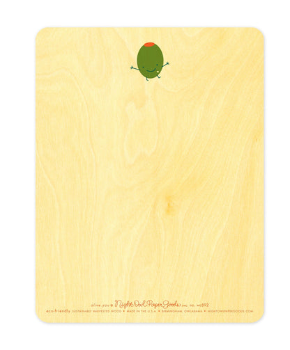 Olive You Wood Love Card