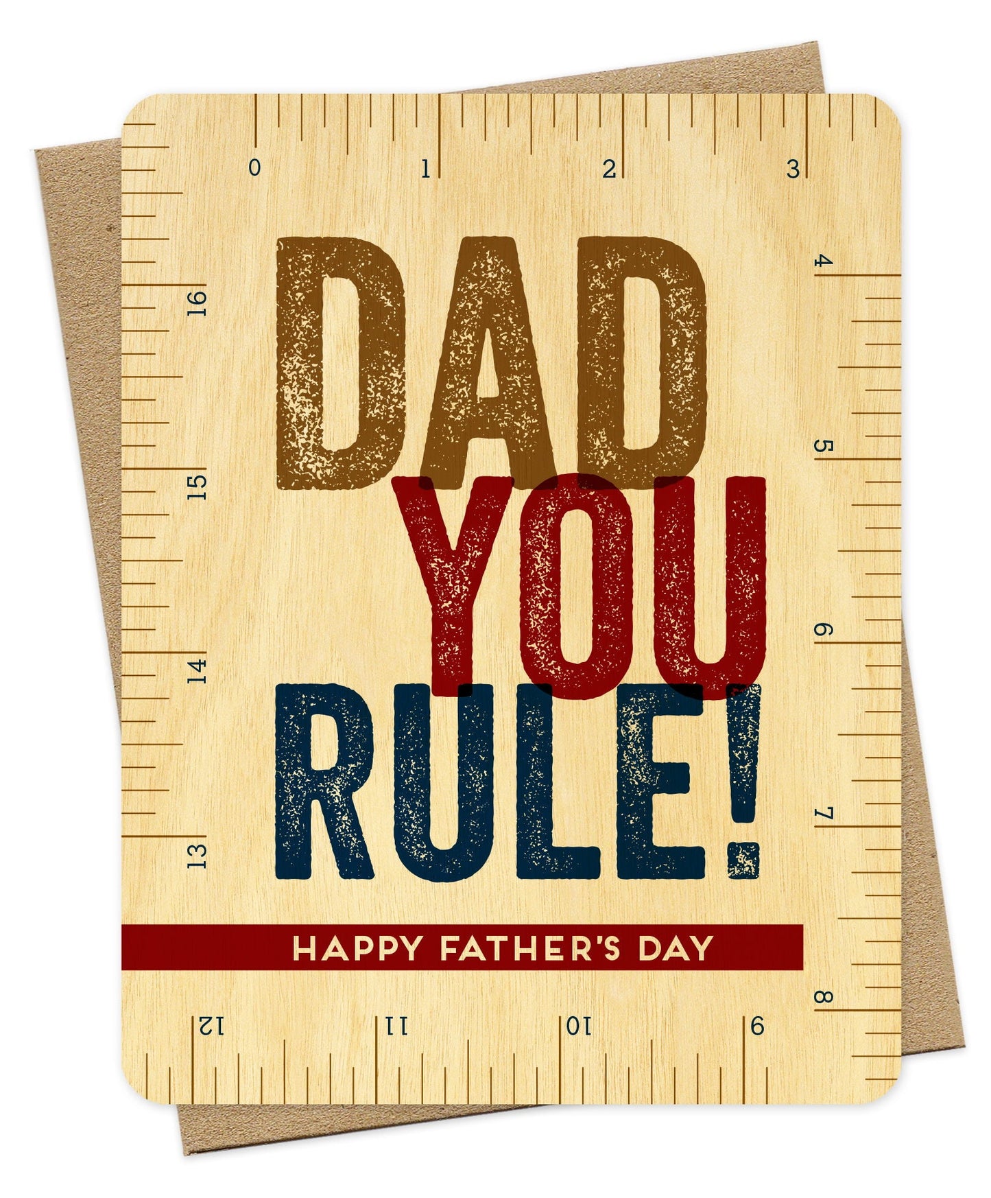 Dad Rules Wood Father's Day Card
