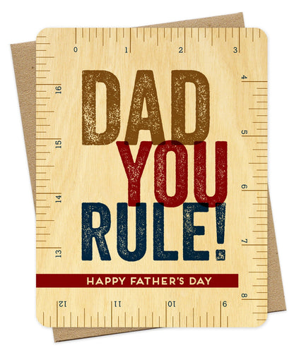 Dad Rules Wood Father's Day Card