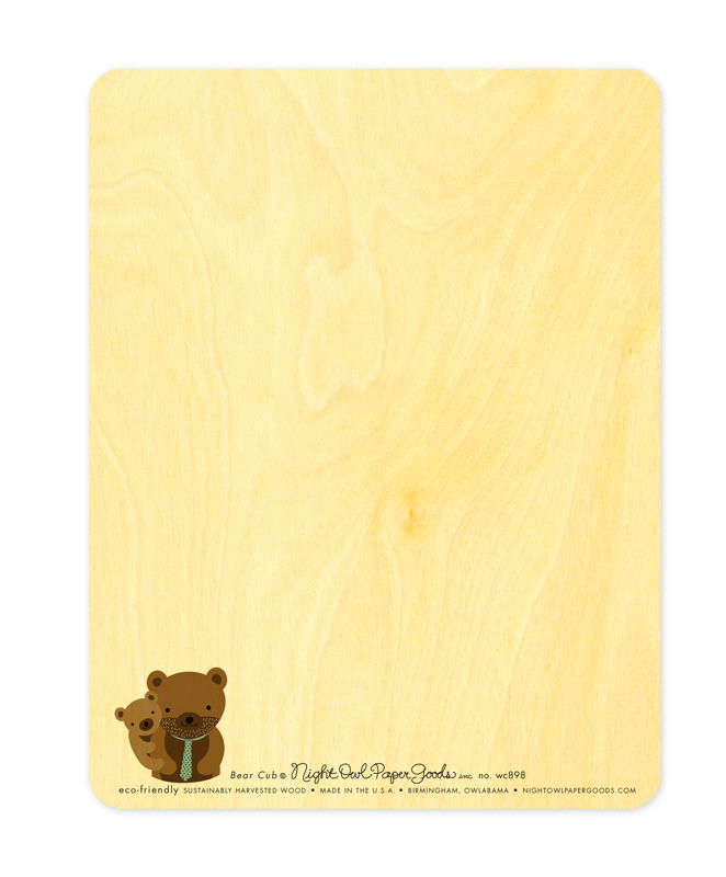 Bear Cub Wood Father's Day Card