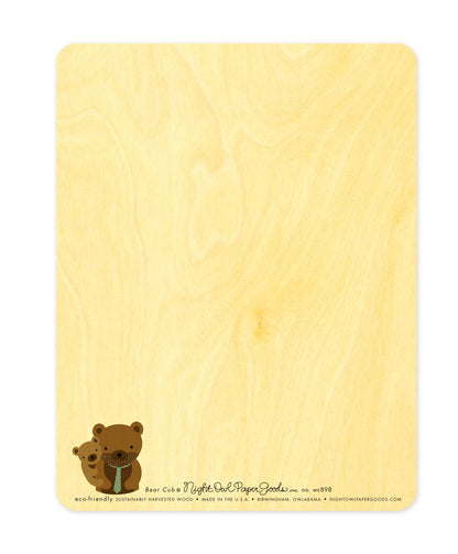 Bear Cub Wood Father's Day Card