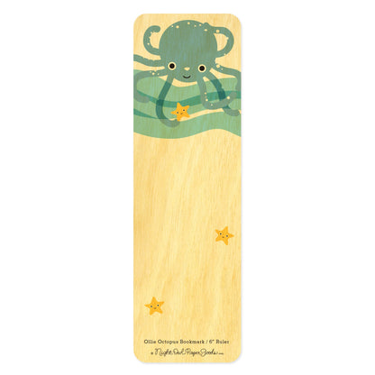 Ollie Octopus Wood Bookmark/Ruler