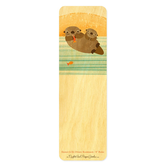 Emmit & Eli Otter Wood Bookmark/Ruler