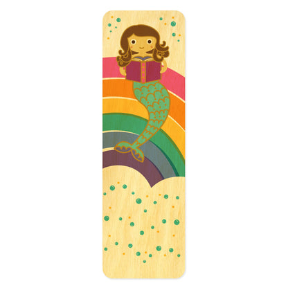 Reading Mermaid Wood Bookmark