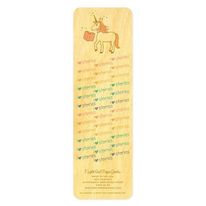 Prancing Unicorn Wood Bookmark