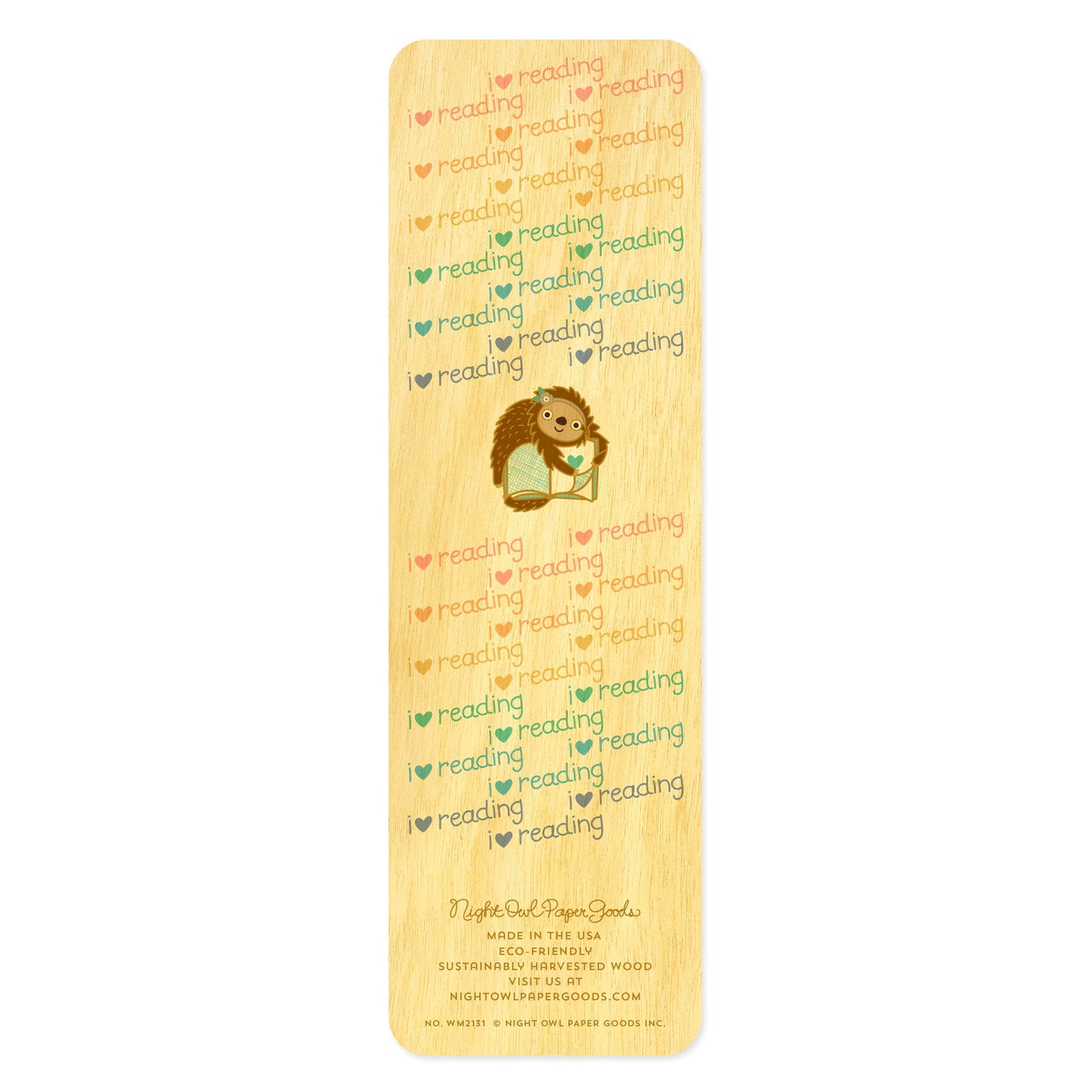 Rainbow Sloth Wood Bookmark