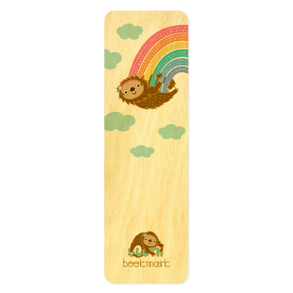 Rainbow Sloth Wood Bookmark