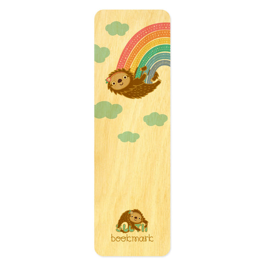 Rainbow Sloth Wood Bookmark