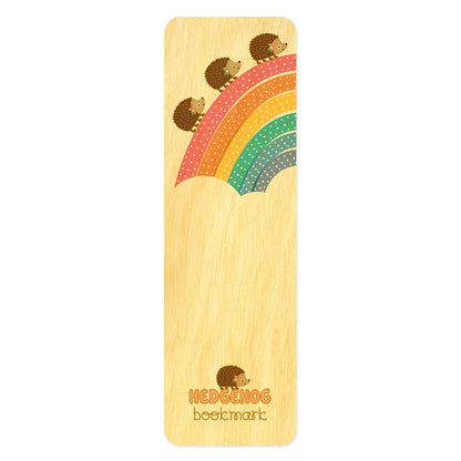 Marching Hedgehogs Wood Bookmark