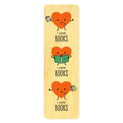 Happy Hearts Wood Bookmark