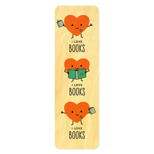 Happy Hearts Wood Bookmark