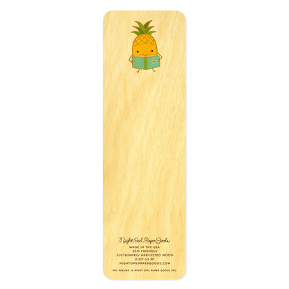 Poetry Pineapple Wood Bookmark