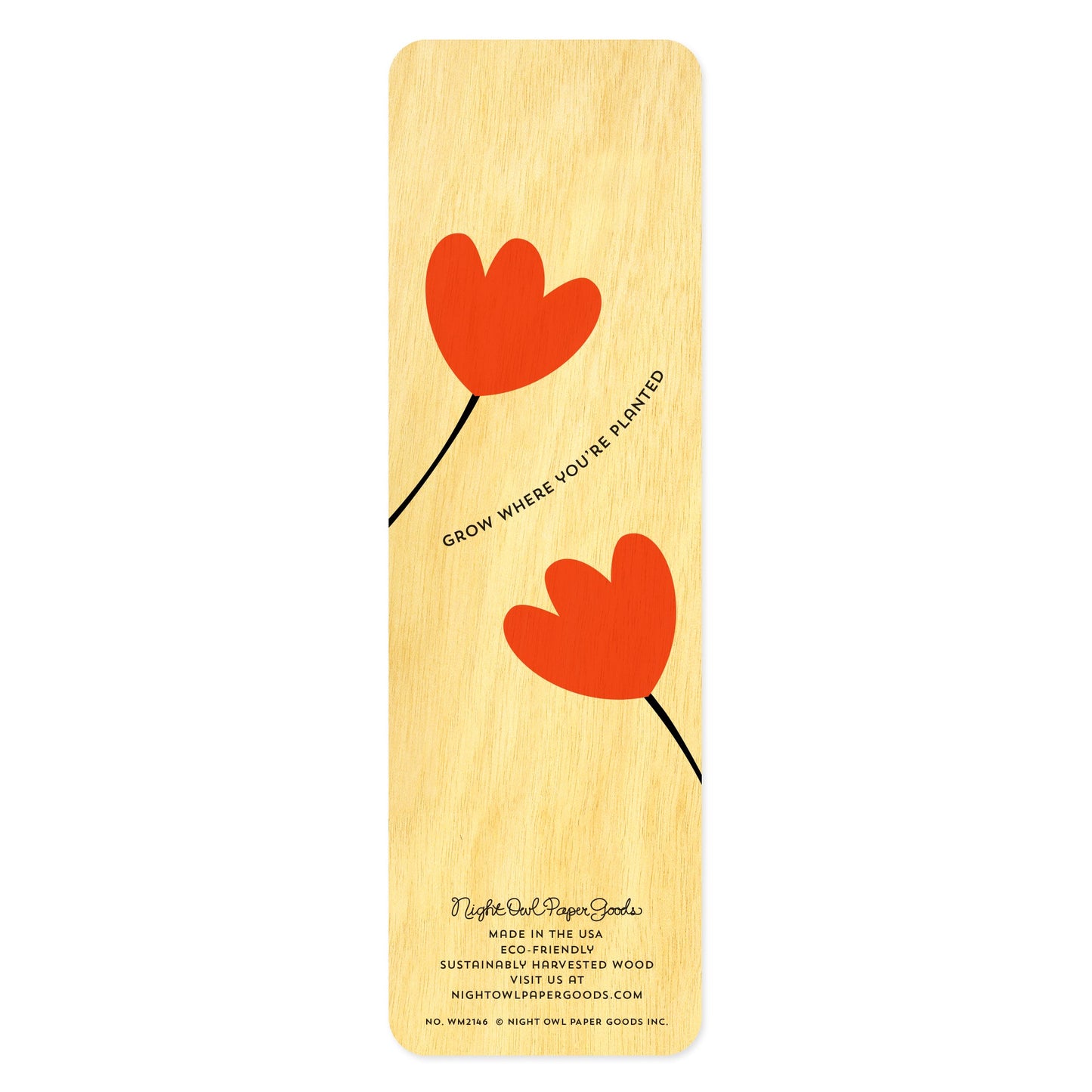 Tulips Wood Bookmark