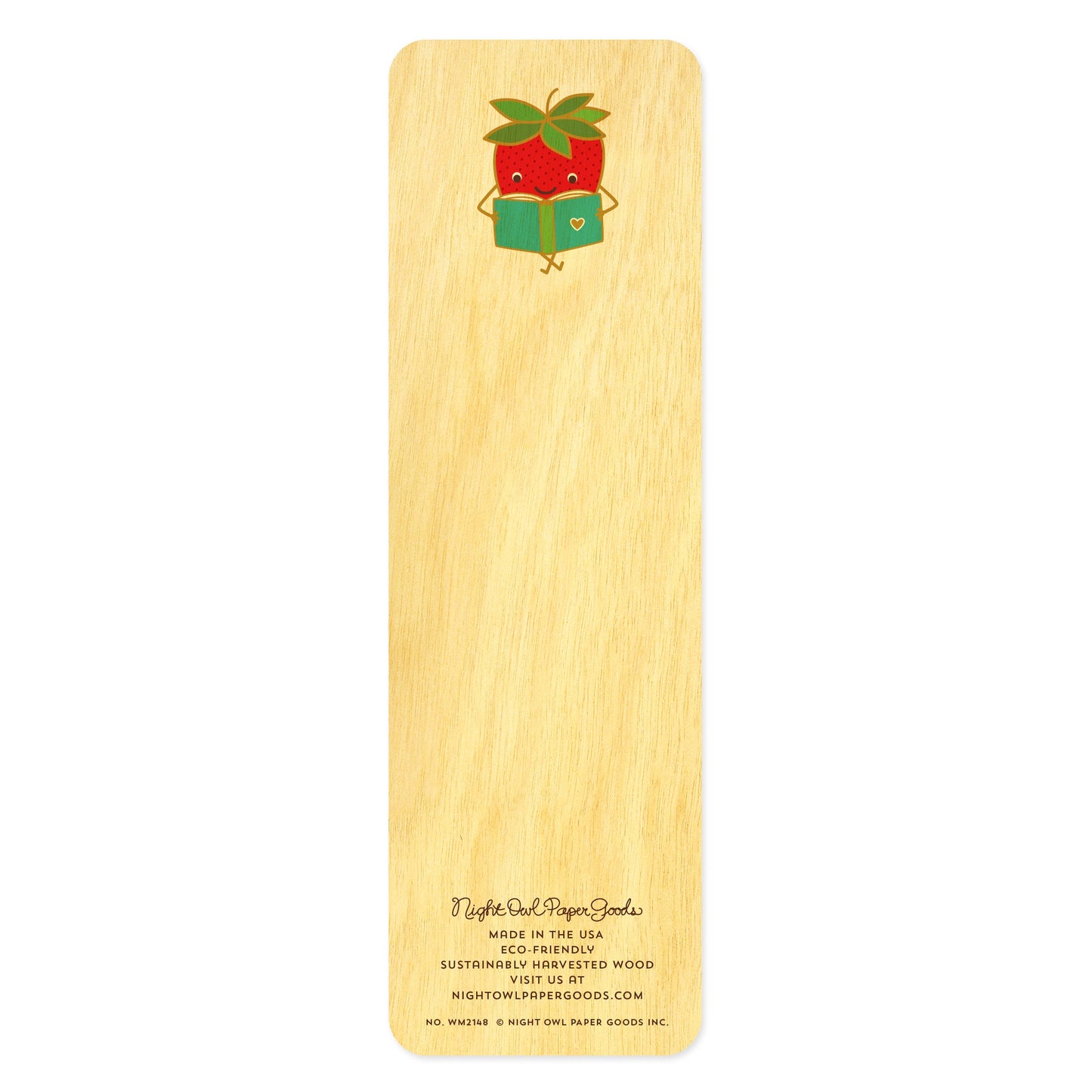 Good Strawberry Wood Bookmark