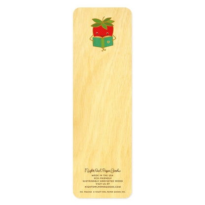 Good Strawberry Wood Bookmark