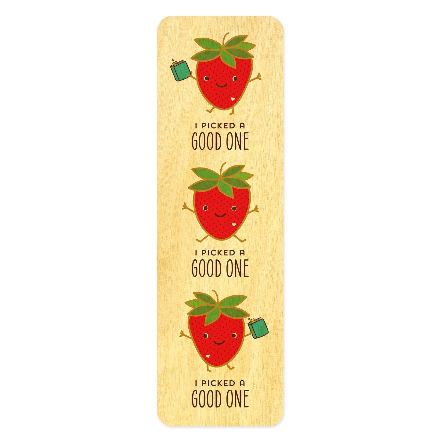 Good Strawberry Wood Bookmark
