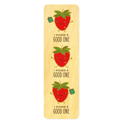 Good Strawberry Wood Bookmark
