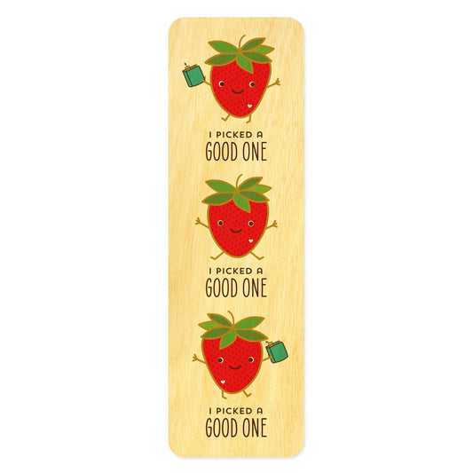 Good Strawberry Wood Bookmark
