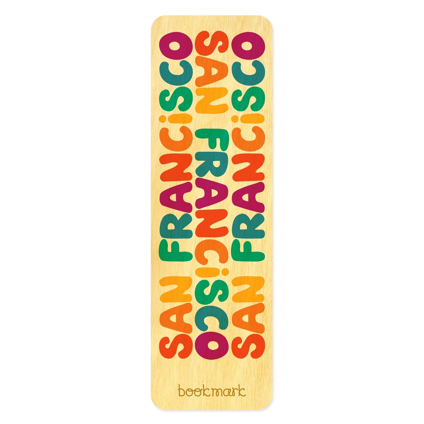 San Francisco Type Bookmark Wood Bookmark