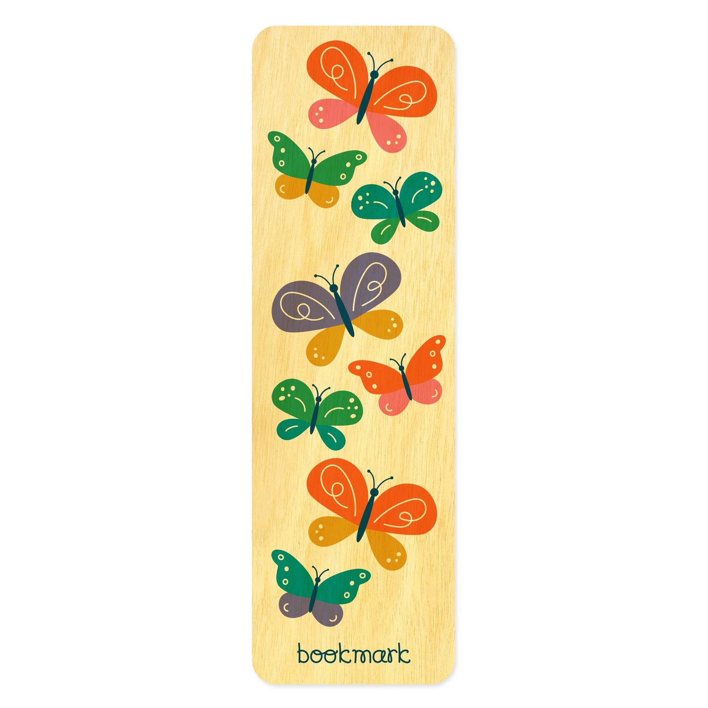 Butterflies Wood Bookmark