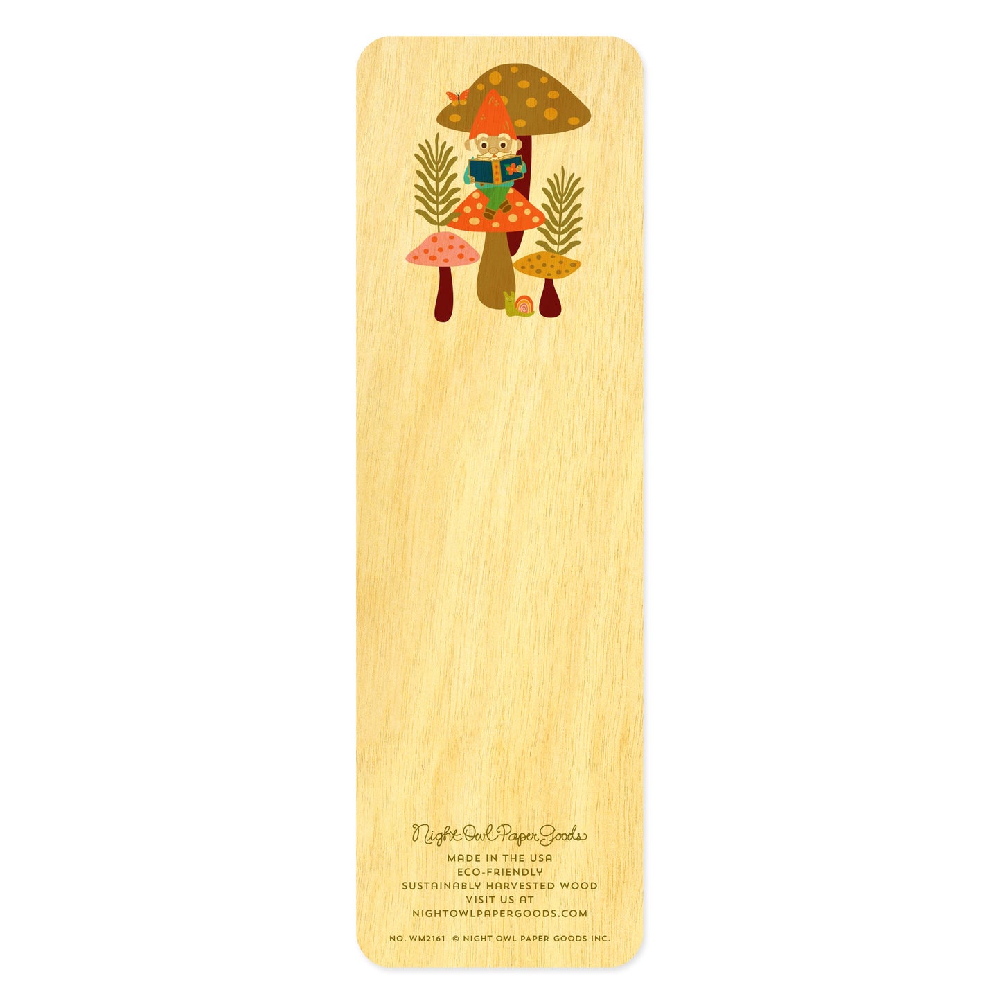Reading Gnome Wood Bookmark