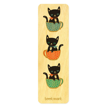 Cuppa Cat Wood Bookmark