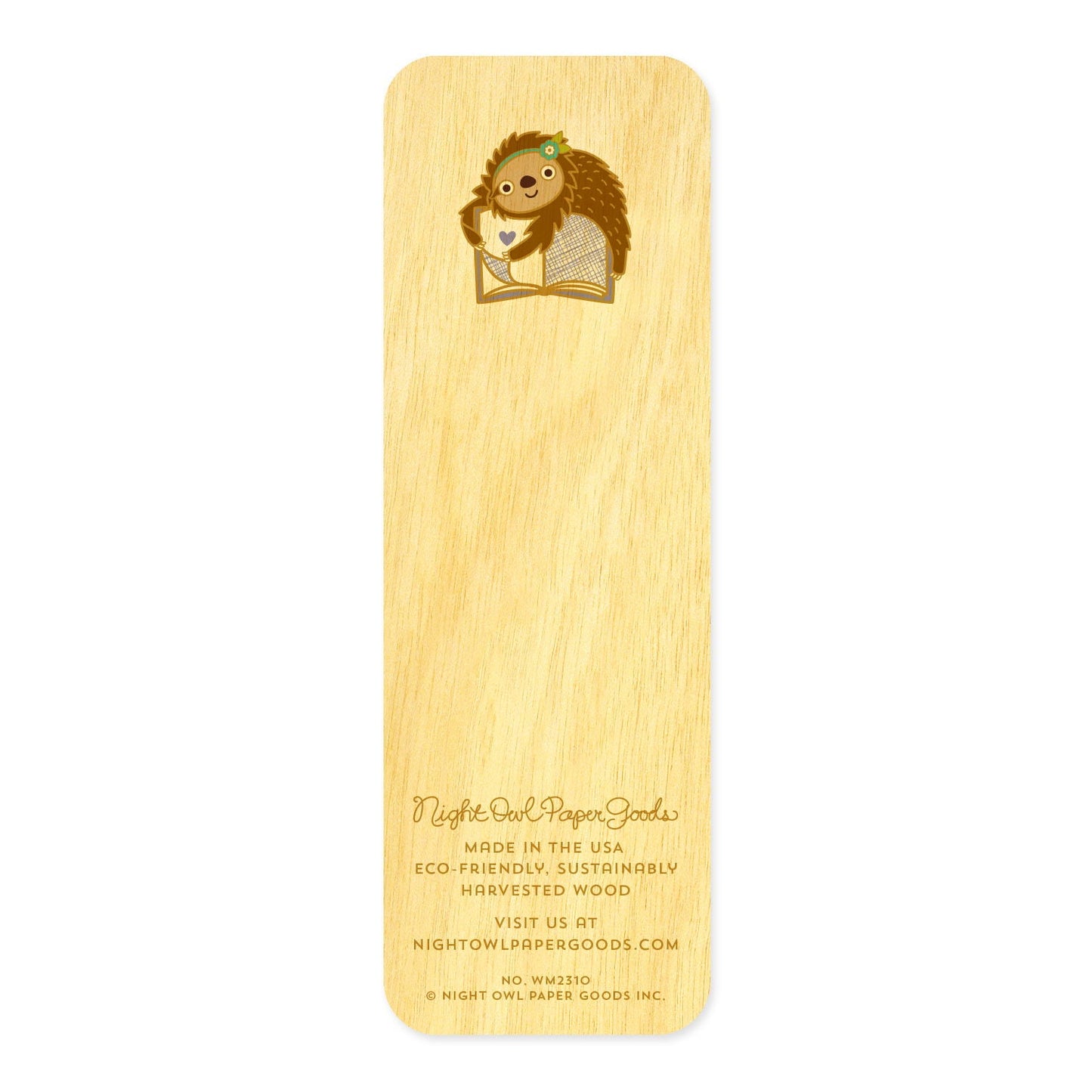 Book Sloth Mini Wood Bookmark