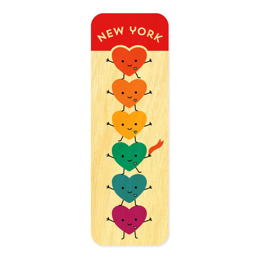 New York Hearts Mini Wood Bookmark