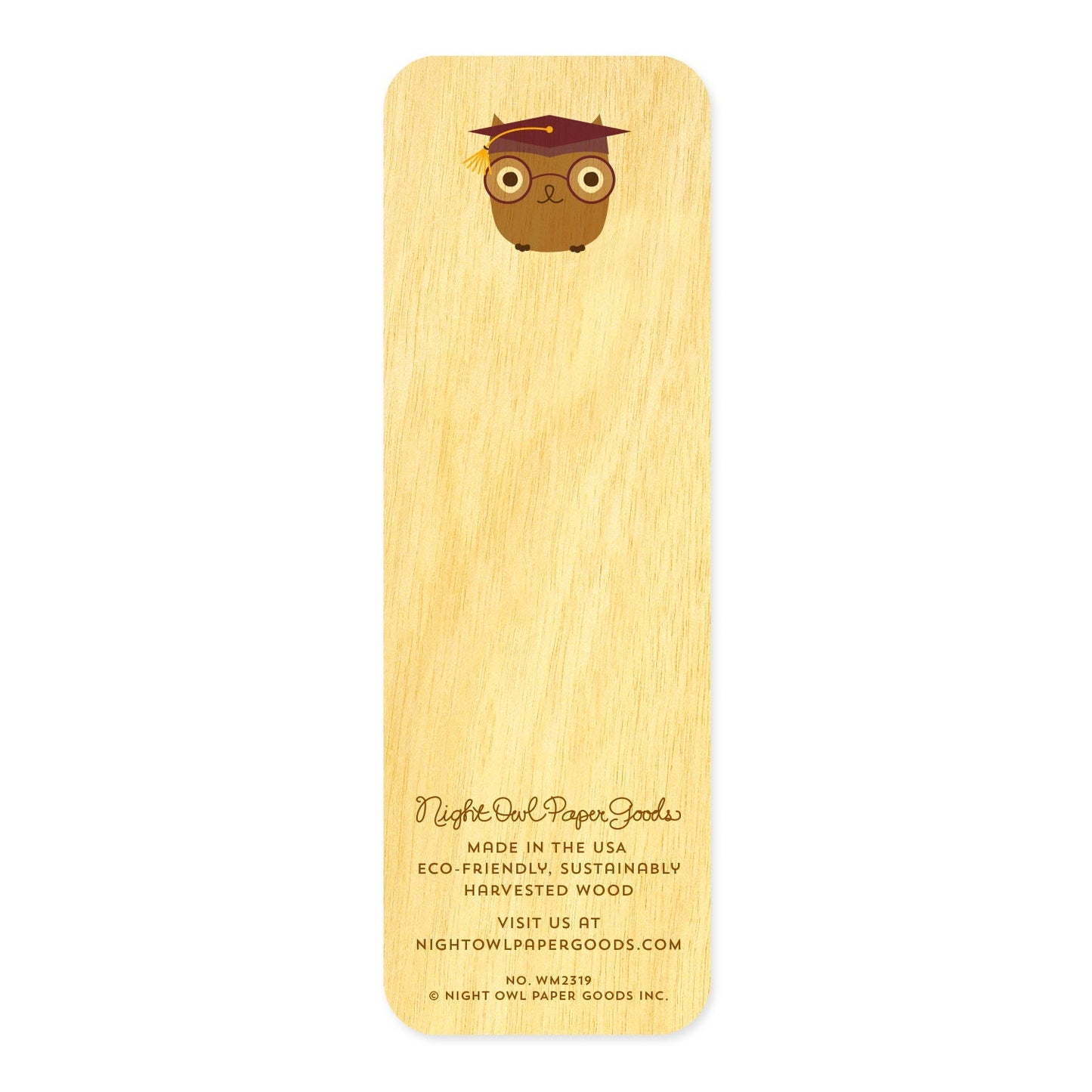 Grad Owl Mini Wood Bookmark